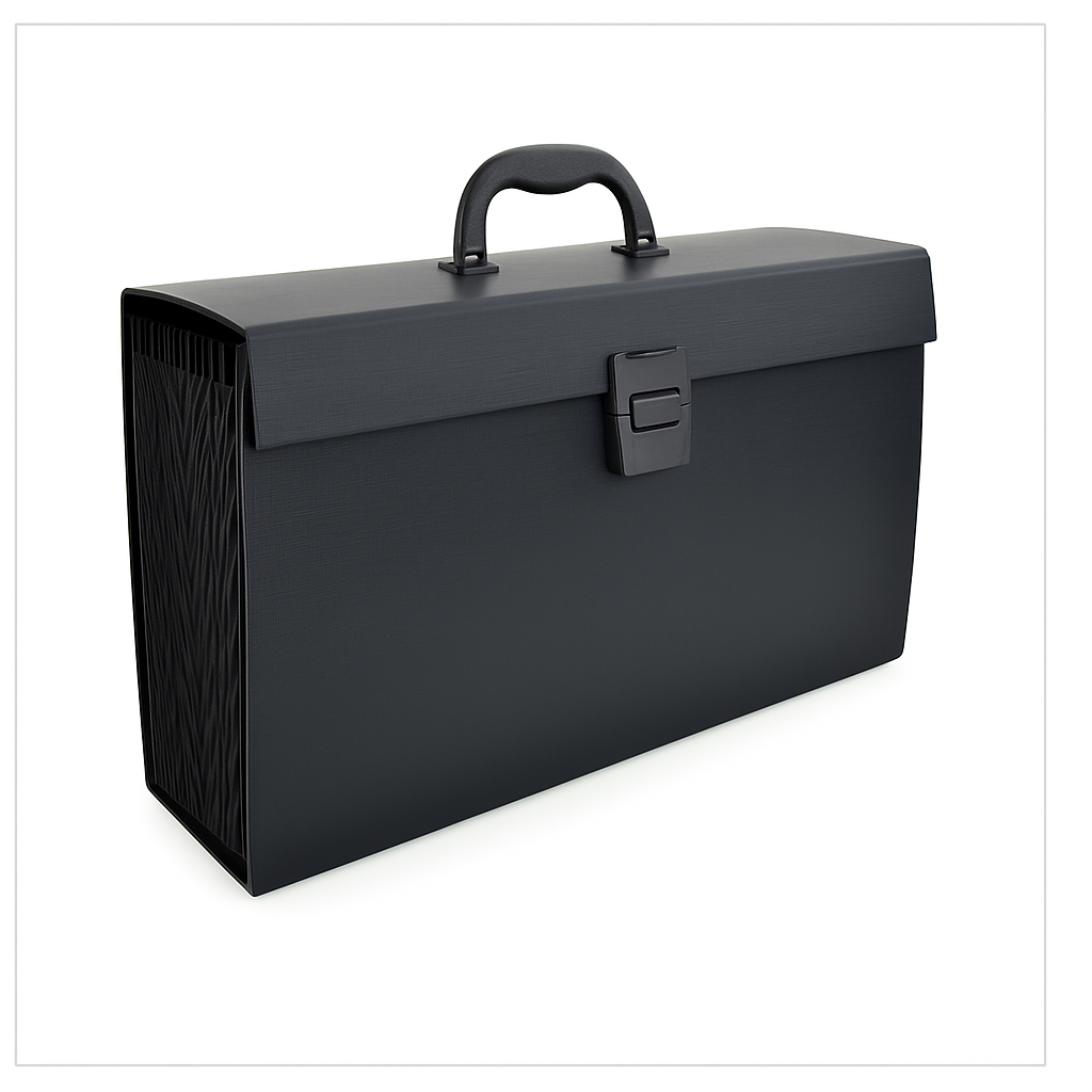 0407 EXPANDING FILE 19 POCKET BLACK - Image 1