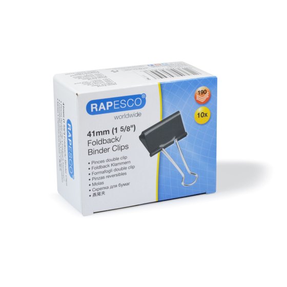 041 FOLDBACK CLIPS 41MM BLACK 10S - Image 1