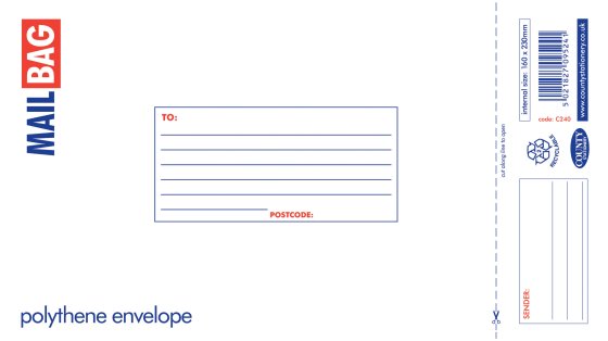 0533 SMALL POLYTHENE MAIL BAG 16X23 - Image 1