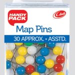 MAP PINS COLOURED HANDY PK