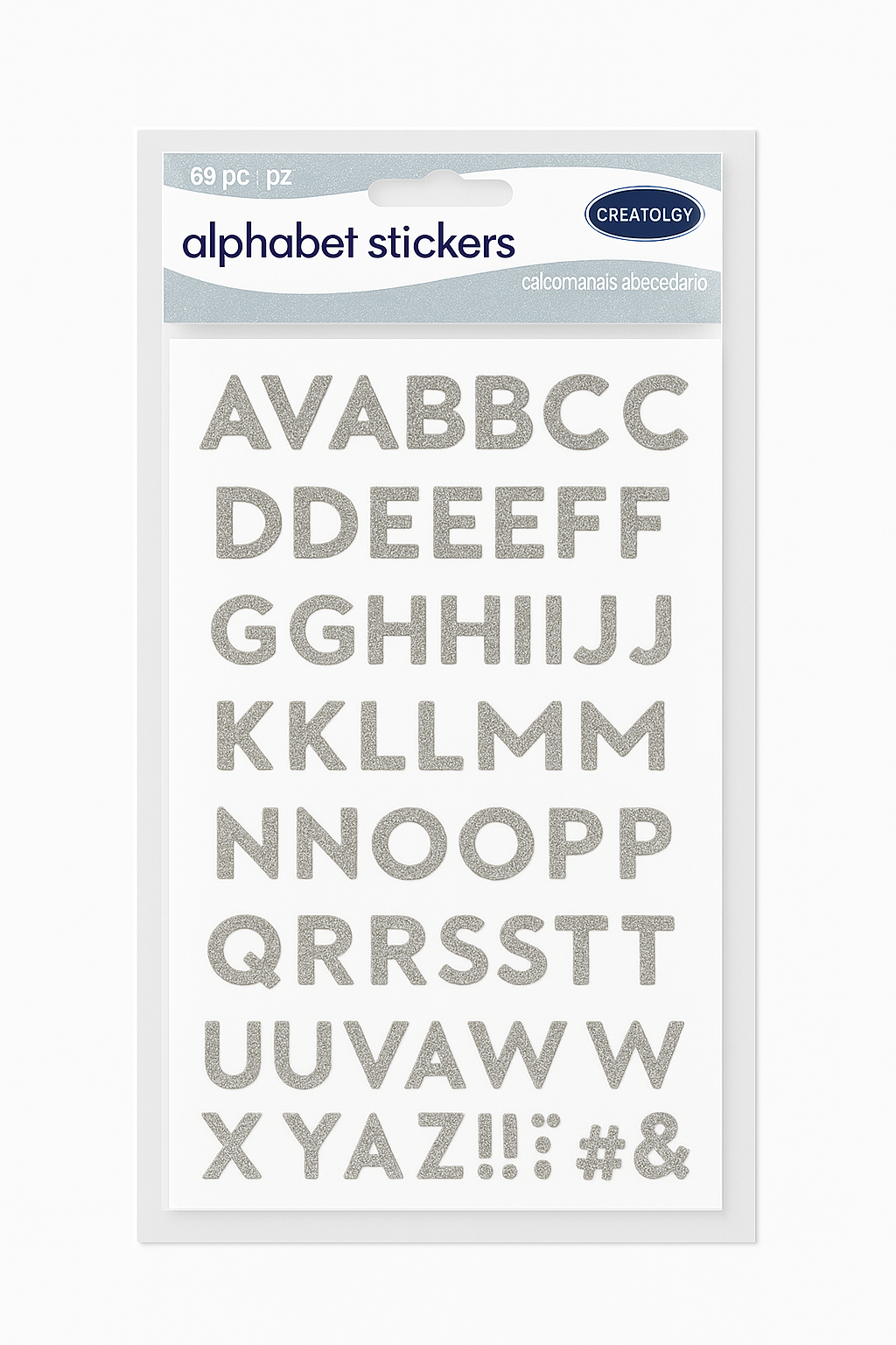 1108 ALPHABET STICKERS SILVER - Image 1