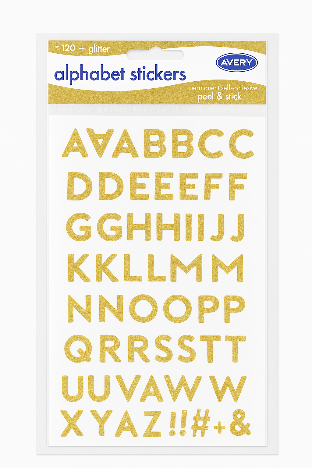 1110 ALPHABET STICKERS GOLD - Image 1