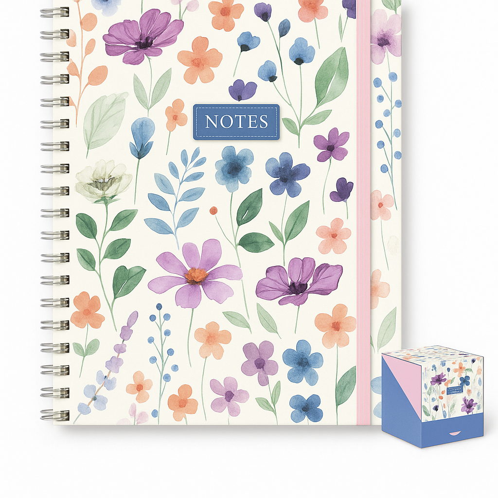 1306 WILD BLOOM TWIN WIRO NOTEBOOK SET - Image 1