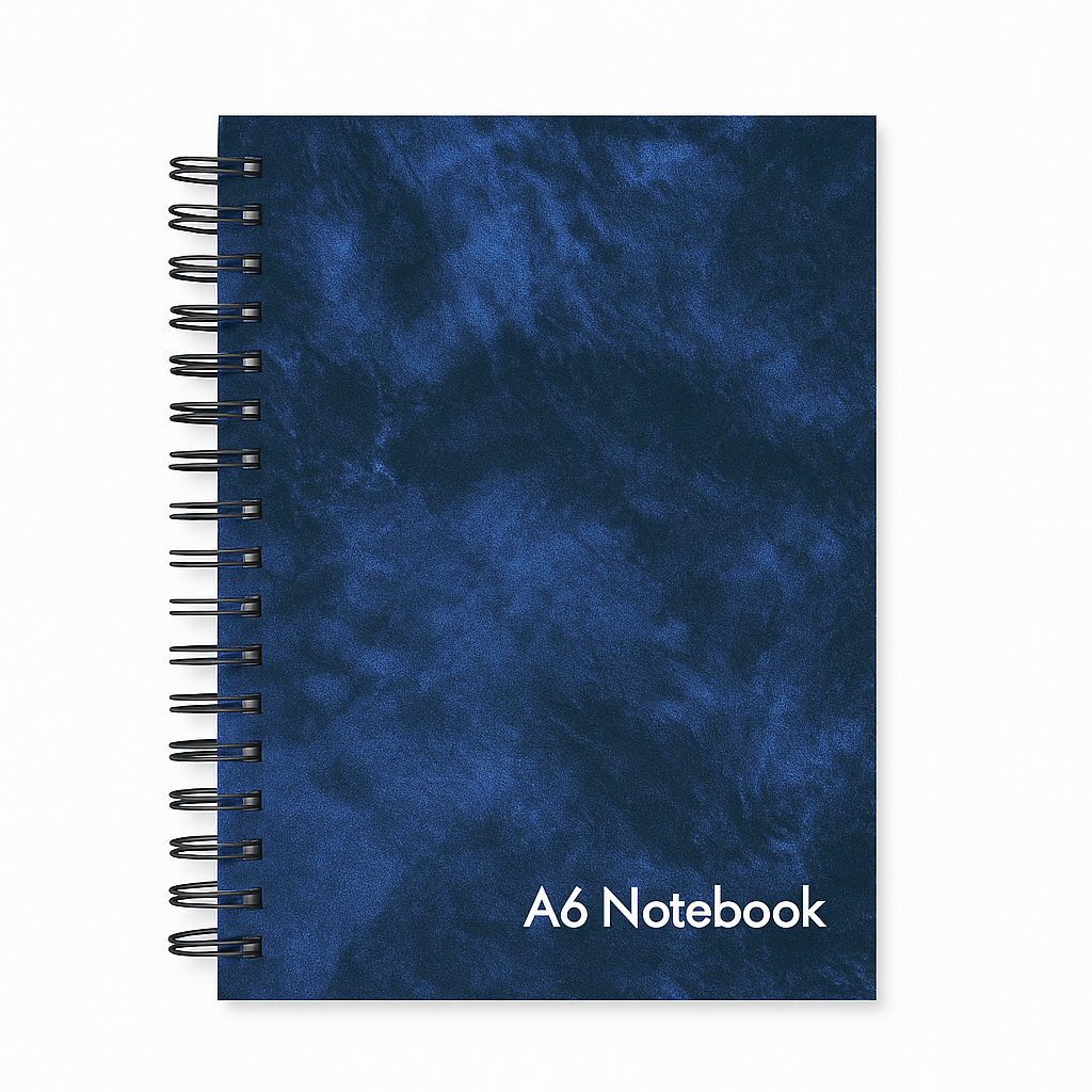 1604 A6 LEATHER LOOK WIRO NOTEBOOK - Image 1