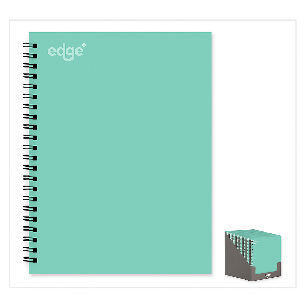 1805 A5 EDGE TWIN-WIRE NOTEBOOK – BLUE COVER - Image 1