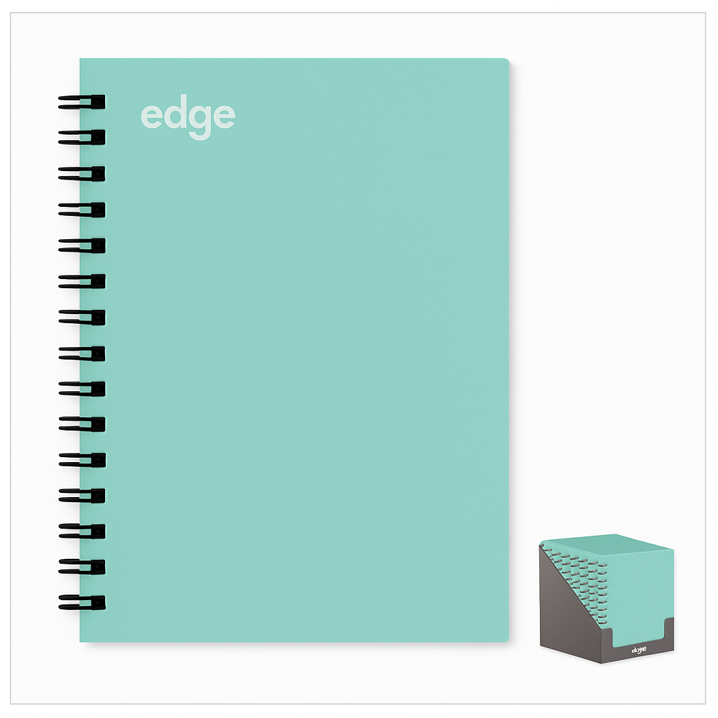 1806 EA6 EDGE TWIN-WIRE NOTEBOOK – BLUE COVER - Image 1