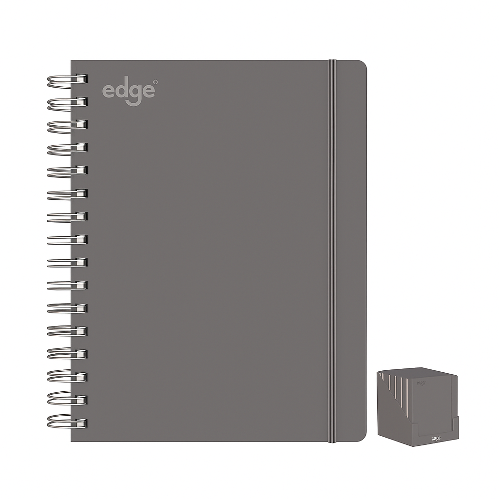 1812 A5 EDGE TWIN-WIRE NOTEBOOK – GREY COVER - Image 1