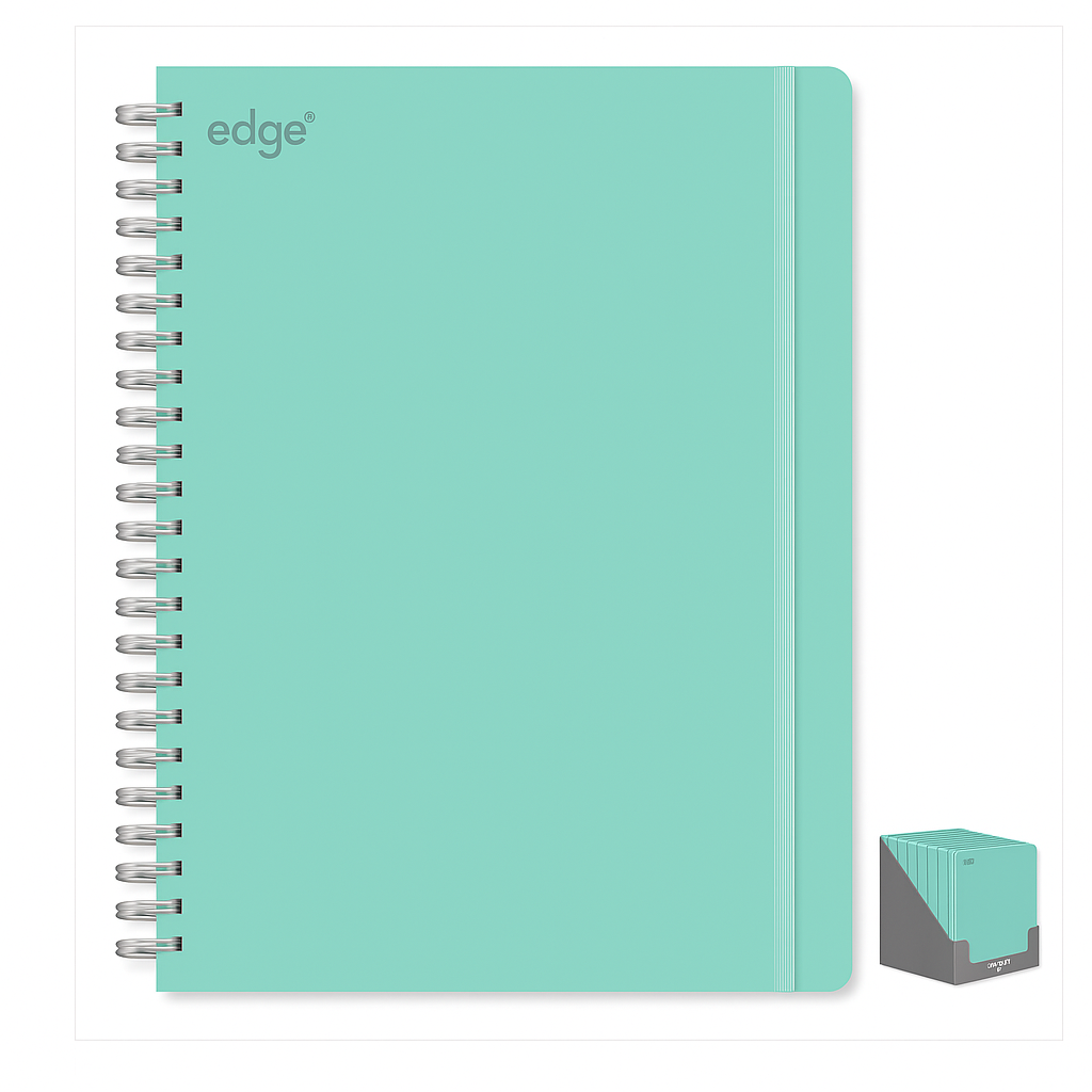 1813 A4 EDGE TWIN-WIRE NOTEBOOK – BLUE COVER - Image 1