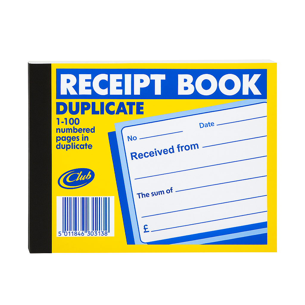 2709 CLUB RECEIPT DUPLICATE BOOK 4" x 5" (NUMBERED 1–100) - Image 1