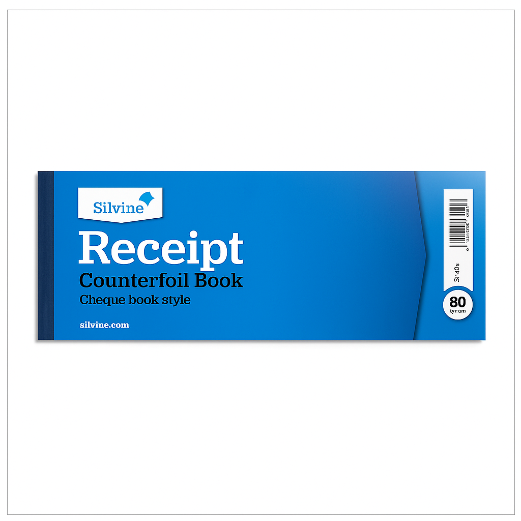 2712 RECEIPT COUNTERFOIL BOOK – CHEQUE STYLE (80 RECEIPTS) - Image 1