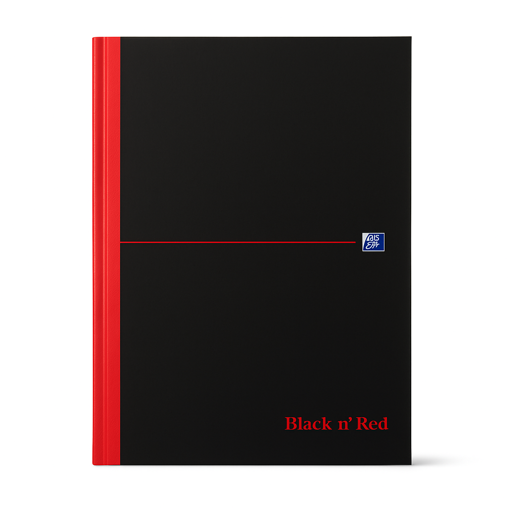 2713 BLACK N’ RED A4 HARD COVER RULED NOTEBOOK - Image 1