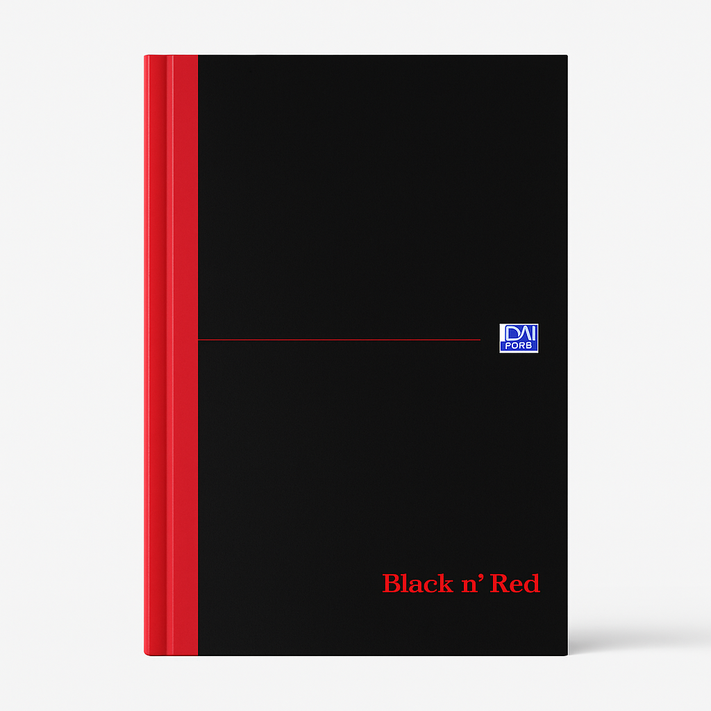 2716 RED N' BLACK A5 SINGLE CASH BOOK (CASEBOUND) - Image 1