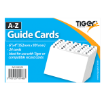 A-Z RECORD GUIDE CARD SET 6" x 4" (24 TABBED CARDS)