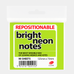 NEON REPOSITIONABLE NOTES 125 × 75MM