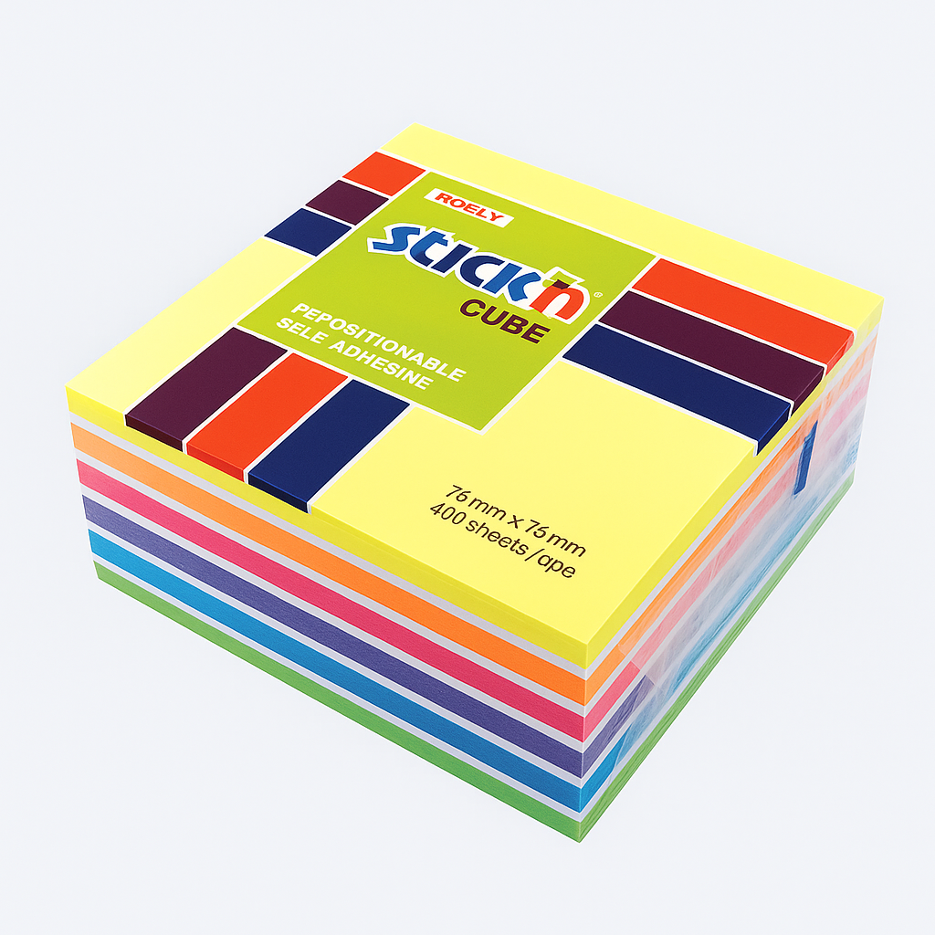 3014 STICK N CUBE NEON PASTEL 76 × 76MM - Image 1