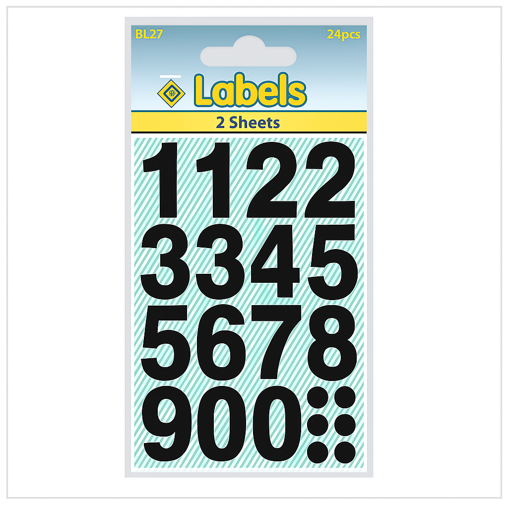 4108 VINYL NUMBERS BLACK 24MM - Image 1