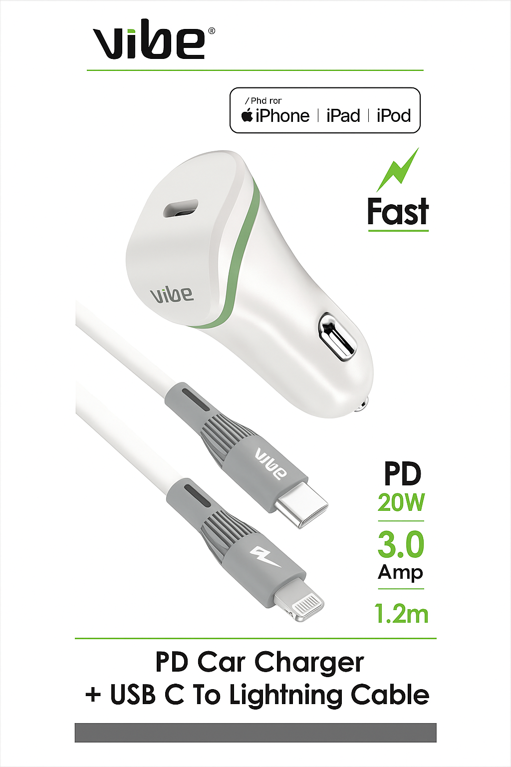 4604 C3 CAR CHARGER USB C TO LIGHTNING - Image 1