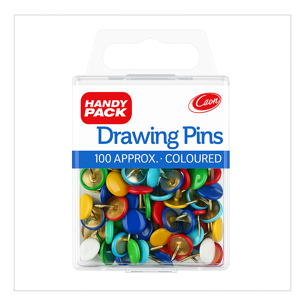 4802 DRAWING PINS COLOUR HANDY PK - Image 1