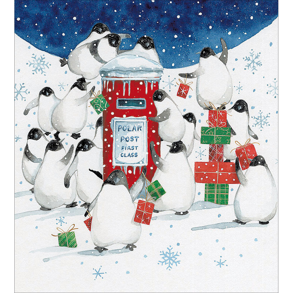 627095 PENGUIN POST CHRISTMAS CARD - Image 1