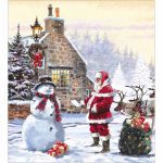 FROSTY AND SANTA CLAUS CHRISTMAS CARD