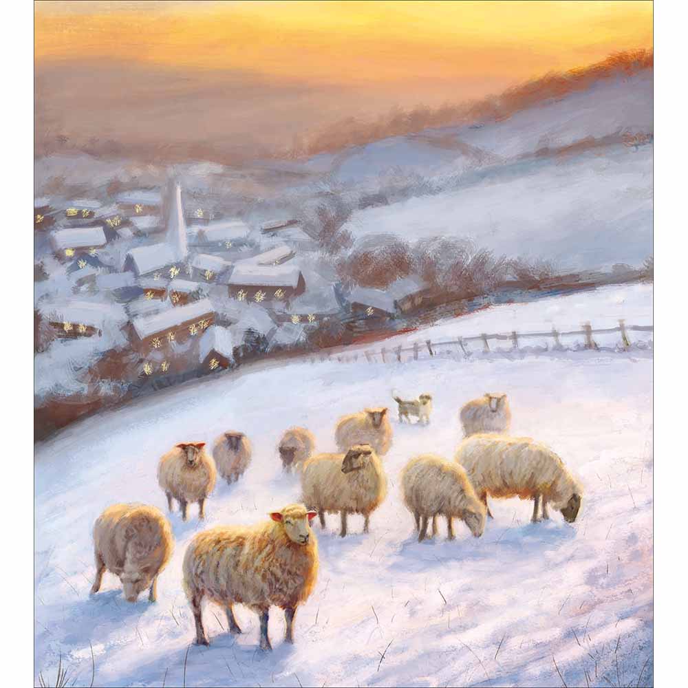 627132 SNOW SHEEP CHRISTMAS CARD - Image 1