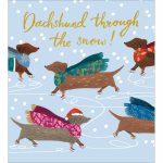 DACHSHUND THROUGH THE SNOW CHRISTMAS CARD