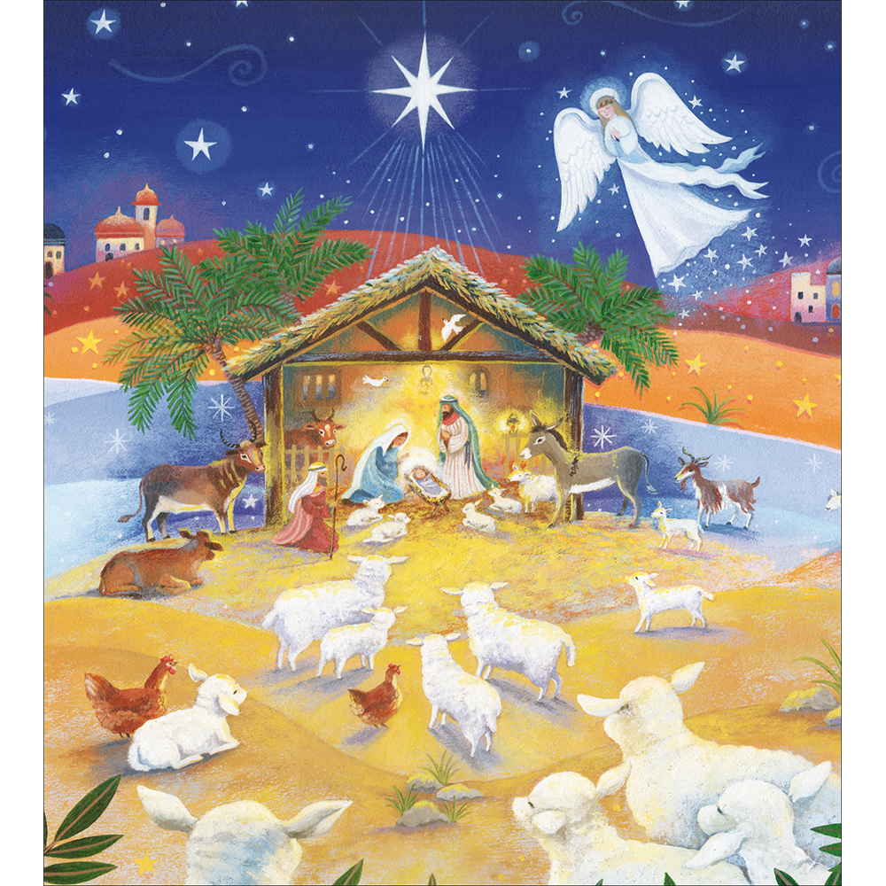 627774 AWAY IN A MANGER CHRISTMAS CARD - Image 1