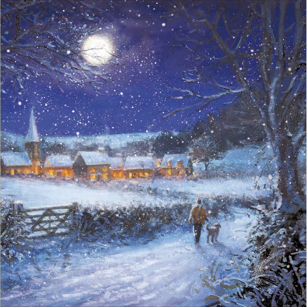 628337 MOONLIGHT STROLL CHRISTMAS CARD - Image 1