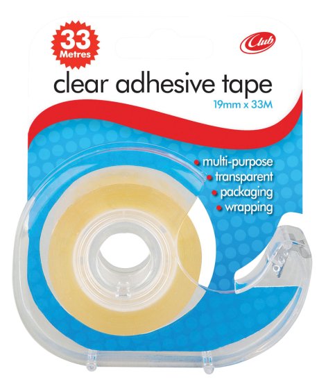 680 CLEAR TAPE 19MM X 33M ON DISPENSER - Image 1