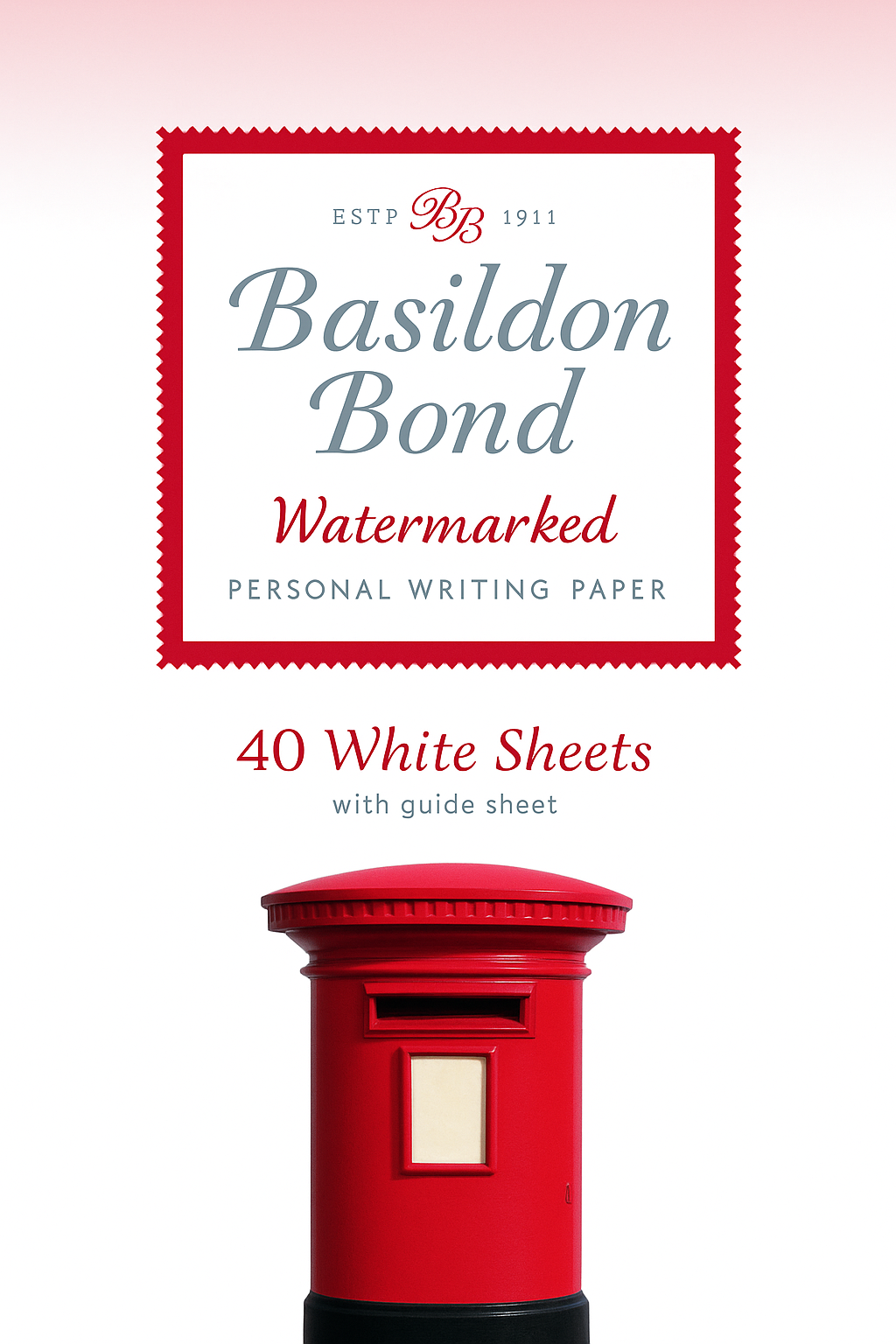 SH01203 BASILDON BOND WHITE WRITING PAD (P4TO, 40 SHEETS) - Image 1