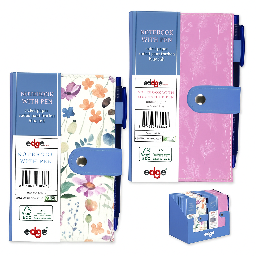 SH01301 WILD BLOOM SLIM NOTEBOOK WITH PEN - Image 1