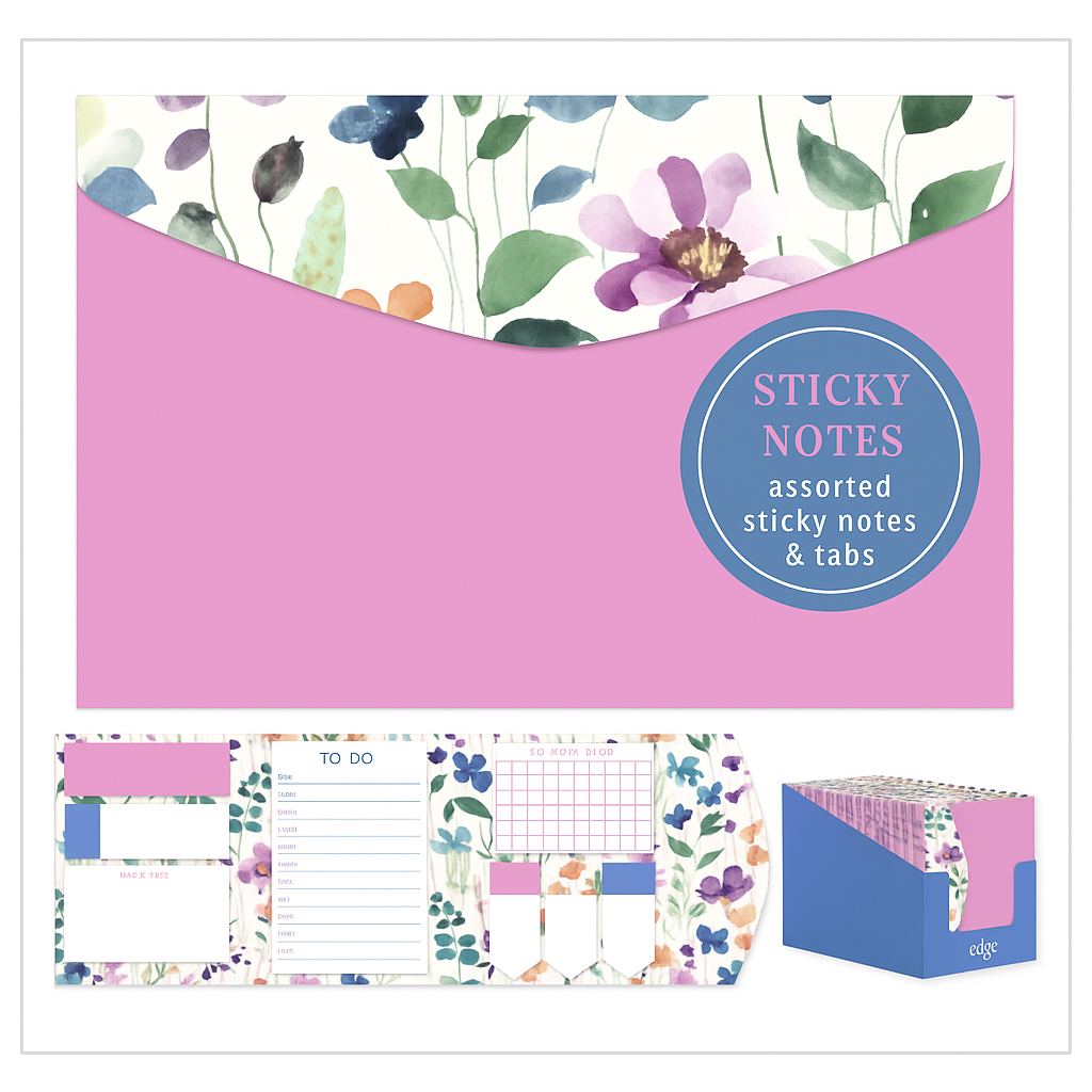 SH01302 WILD BLOOM STICKY NOTE SET - Image 1