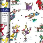 QUENTIN BLAKE SANTA SKATING ROLL WRAP 3M