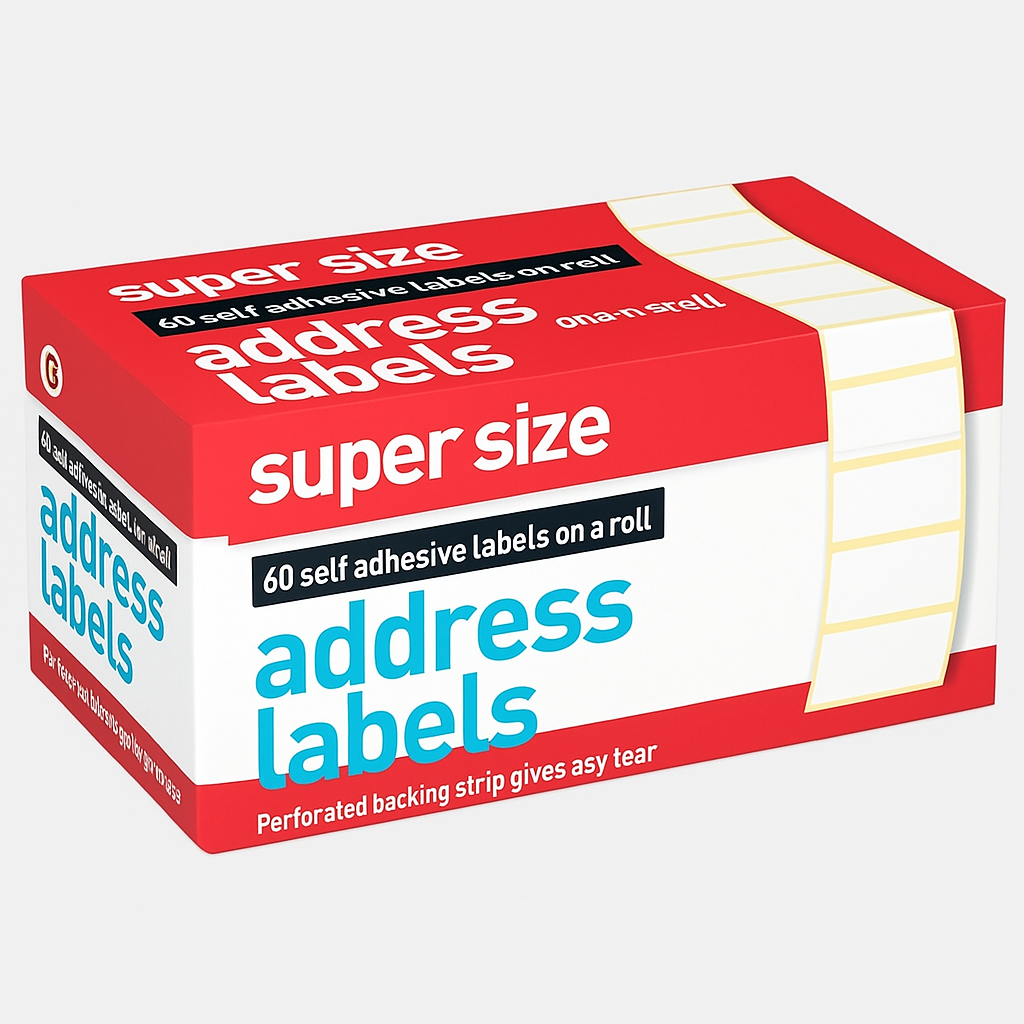 c87a285e-46b4-4b9e-9f0b-c672348846db SUPER SIZE SELF ADHSIVE LABELS - Image 1
