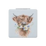 'DAISY COO' HIGHLAND COW COMPACT MIRROR