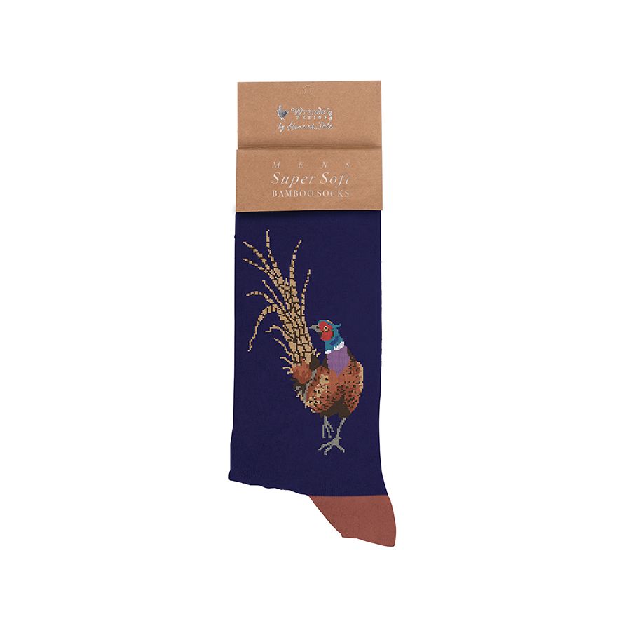sockm002 'READY FOR MY CLOSE UP' PHEASANT MEN'S SOCKS - Image 1