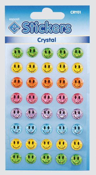 1 CRYSTAL STICKERS SMILEY FACE - Image 1