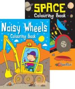 COLOURING BOOK – SPACE & NOISY WHEELS
