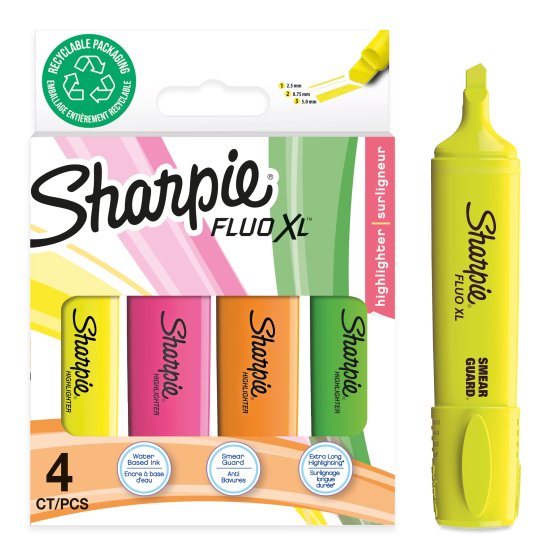 1 HIGHLIGHTER SHARPIE FLUO XL 4P - Image 1