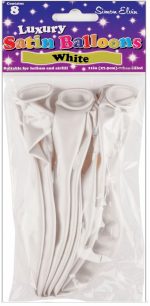 BALLOONS SATIN 11IN 8S WHITE - Image 2