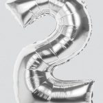 86CM SILVER NUMBER 2 FOIL BALLOON