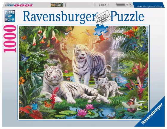 12 JIGSAW 1000 PIECE – WHITE TIGER FAMILY (2024 EDITION - Image 1