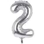 34" SILVER NUMBER 2 FOIL BALLOON