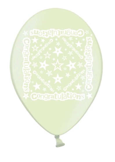 15 CONGRATULATIONS PRINTED BALLOONS – PACK OF 10 - Image 1