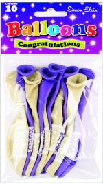 CONGRATULATIONS PRINTED BALLOONS – PACK OF 10 - Image 2