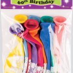 60th BIRTHDAY PRINTED BALLOONS – PACK OF 10