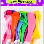 40th BIRTHDAY PRINTED BALLOONS – PACK OF 10
