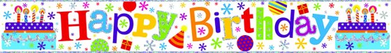 20 BANNER HAPPY BIRTHDAY CANDLES CELEBRATION - Image 1