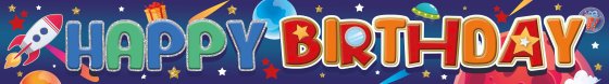 21 BANNER HAPPY BIRTHDAY SPACE ADVENTURE - Image 1