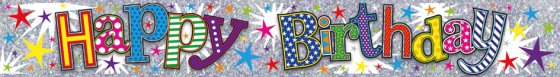 26 HAPPY BIRTHDAY BANNER RAINBOW STAR BURST - Image 1